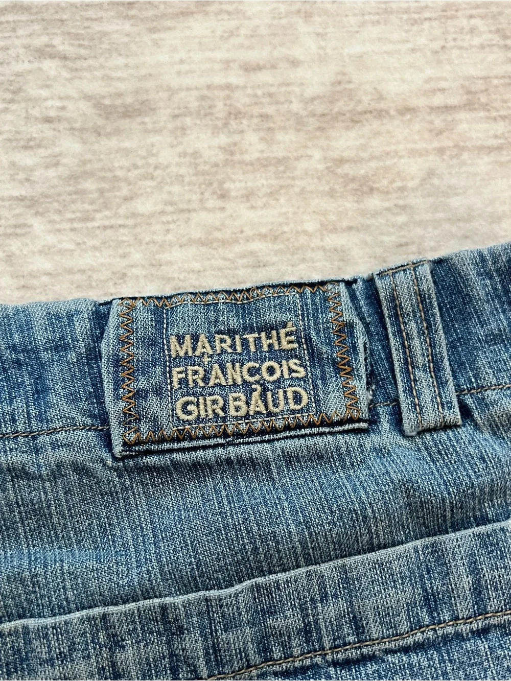 Marithe Francois Girbaud Blue Denim Cargo Shorts size 34